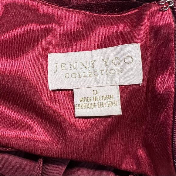 JENNI YOO Velvet Edi V-Neck Midi Dress Size 0 in Dark Berry - Picture 9 of 9